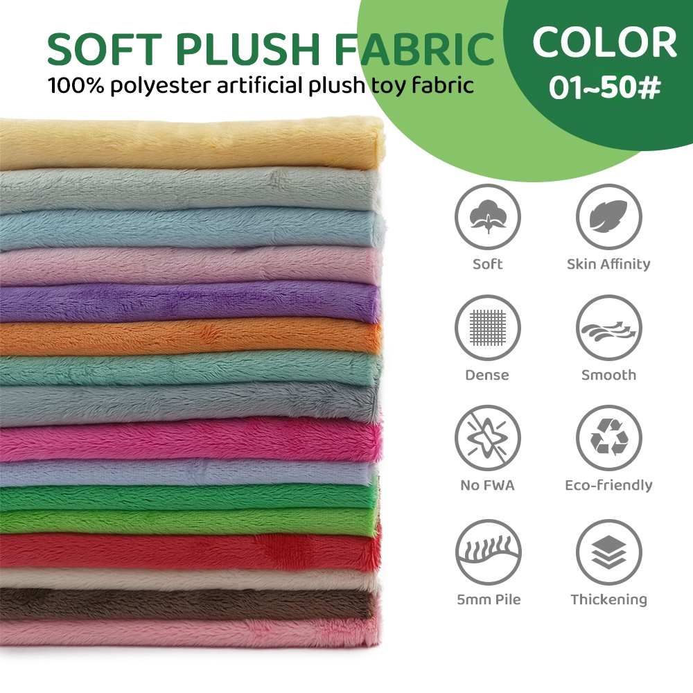 Textile And Sewing Materials - 01~50 # Плюшевая ткань 45x50 см