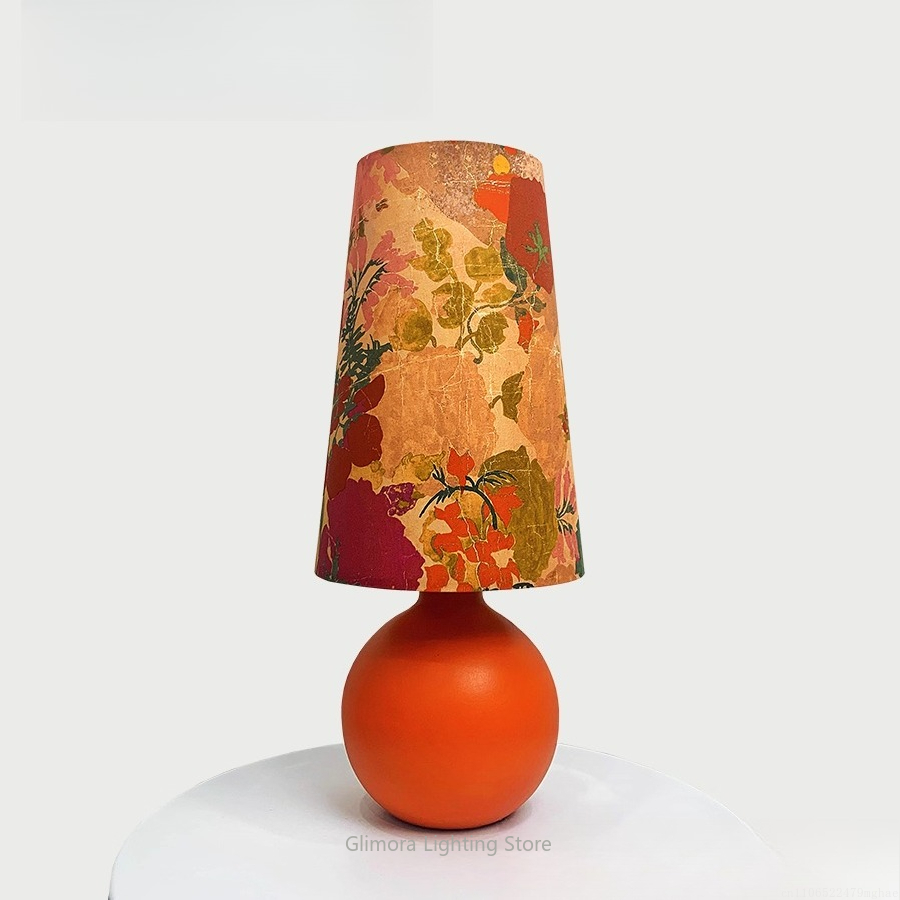 Century Textile & Sewing Supply - Настольная лампа Orange Sphere: ткань Liberty