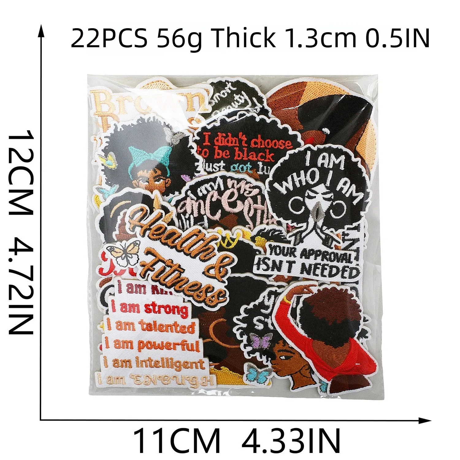 Sewing Label - 1/5 шт. Мультяшная черная вышитая нашивка-стикер