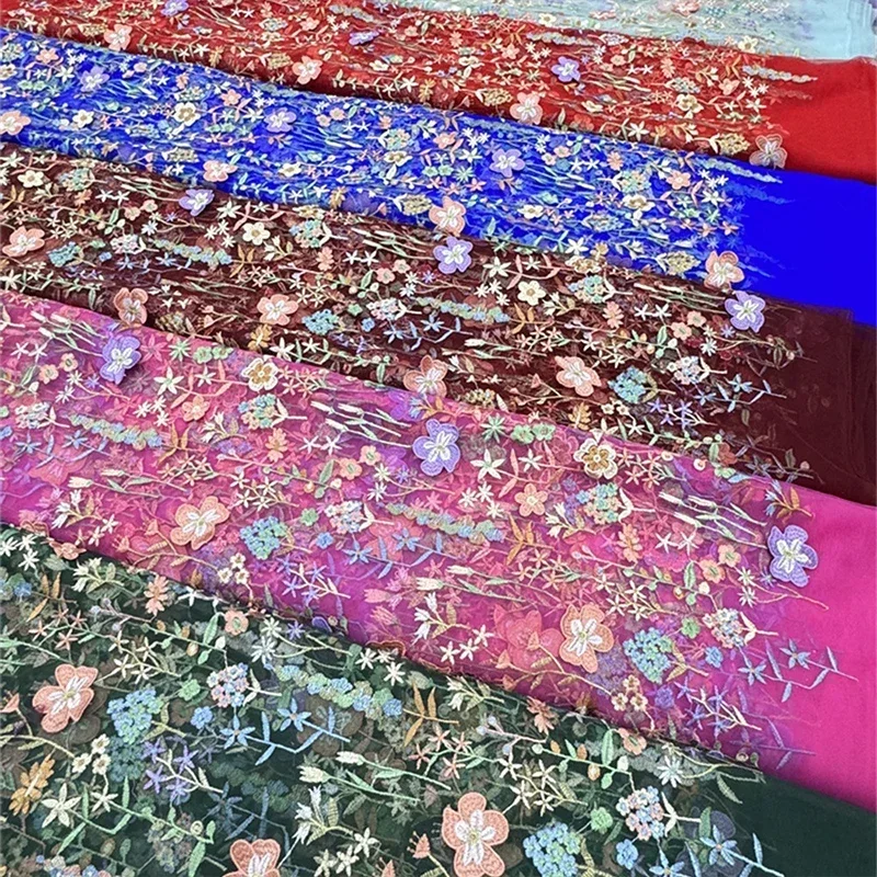 3D цветочная вышитая тюлевая т – обзор и цена Textile And Sewing Materials
